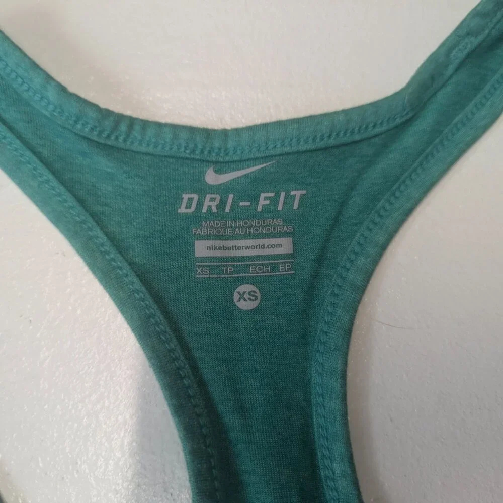 Nike Dri-Fit Size XS Green Racer Back Tank Top